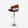 Tabouret de bar cuisine pivotant en bois et similicuir noir Soru Offre