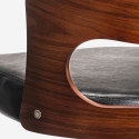 Tabouret de bar cuisine pivotant en bois et similicuir noir Soru Réductions