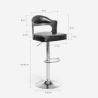 Tabouret de bar cuisine pivotant en bois et similicuir noir Soru Catalogue