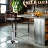 Tabouret de bar cuisine pivotant en bois et similicuir noir Soru Vente