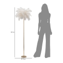 Lampadaire avec abat-jour en plumes et 3 sources lumineuses h160cm Palm L 