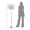 Lampadaire avec abat-jour en plumes et 3 sources lumineuses h160cm Palm L 