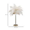 Lampe de table avec abat-jour en plumes et 2 sources lumineuses Palm S 