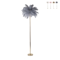 Lampadaire avec abat-jour en plumes et 3 sources lumineuses h160cm Palm L Achat