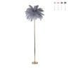 Lampadaire avec abat-jour en plumes et 3 sources lumineuses h160cm Palm L Achat