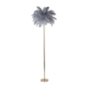 Lampadaire avec abat-jour en plumes et 3 sources lumineuses h160cm Palm L 