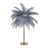 Lampe de table avec abat-jour en plumes et 2 sources lumineuses Palm S 