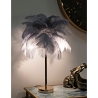 Lampe de table avec abat-jour en plumes et 2 sources lumineuses Palm S 
