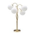 Lampe de table avec base en métal et sphères en verre opale Glamy 4T Promotion
