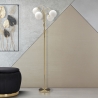 Lampadaire avec structure tissée et sphères en verre dépoli Glamy 4 Vente