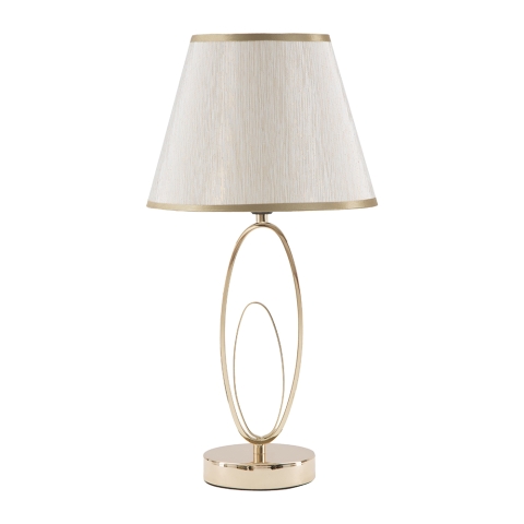 Lampe de table élégante avec base dorée et abat-jour beige Flush S Promotion