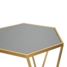 Ensemble de 2 tables basses hexagonales en métal doré et miroir Esagonal Offre
