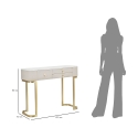 Console d'entrée 3 tiroirs avec pieds dorés 100x40cm Glamour Dimensions