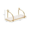 Étagère murale glamour en métal doré et marbre blanc Marble Catalogue
