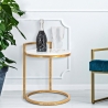 Table basse ronde en métal doré avec plateau en marbre blanc Round Vente