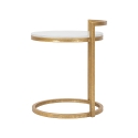 Table basse ronde en métal doré avec plateau en marbre blanc Round Offre