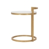 Table basse ronde en métal doré avec plateau en marbre blanc Round Offre