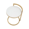 Table basse ronde en métal doré avec plateau en marbre blanc Round Remises