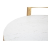 Table basse ronde en métal doré avec plateau en marbre blanc Round Réductions