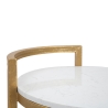 Table basse ronde en métal doré avec plateau en marbre blanc Round Catalogue