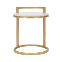 Table basse ronde en métal doré avec plateau en marbre blanc Round Choix