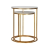 Ensemble de 2 tables basses rondes style glamour en métal doré et marbre Simply Réductions