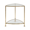 Table de chevet triangulaire 2 étagères métal doré et verre Triangle S Offre