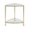 Table de chevet triangulaire 2 étagères métal doré et verre Triangle S Offre