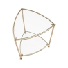 Table de chevet triangulaire 2 étagères métal doré et verre Triangle S Catalogue