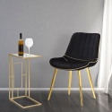 Table basse rectangulaire en métal doré et verre London Vente