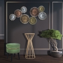 Table d'appoint décoratif rond haut en métal doré style glam 38cm Stick Vente