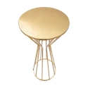 Table d'appoint décoratif rond haut en métal doré style glam 38cm Stick Remises