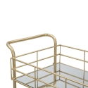 Chariot à boissons rectangulaire doré avec étagères en verre miroir Glammy Modèle