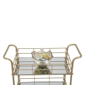 Chariot à boissons rectangulaire doré avec étagères en verre miroir Glammy Caractéristiques