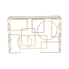 Console d'entrée rectangulaire en métal doré 120x41cm plateau miroir Marie Offre