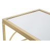Console d'entrée rectangulaire en métal doré 120x41cm plateau miroir Marie Catalogue