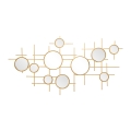 Miroir mural géométrique doré avec multiples miroirs ronds 117x61cm Gloxy Promotion