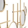 Miroir mural géométrique doré avec multiples miroirs ronds 117x61cm Gloxy Réductions