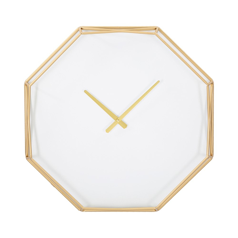 Horloge murale octogonale en métal doré Octagonal Promotion Horloge murale octogonale en métal doré Octagonal Promotion