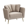 Fauteuil design de salon rembourré avec pieds en métal doré Kiev Achat