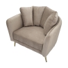 Fauteuil design de salon rembourré avec pieds en métal doré Kiev 