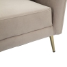 Fauteuil design de salon rembourré avec pieds en métal doré Kiev 