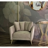 Fauteuil design de salon rembourré avec pieds en métal doré Kiev Prix