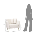 Fauteuil design de salon rembourré avec pieds en métal doré Kiev 