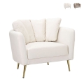 Fauteuil design de salon rembourré avec pieds en métal doré Kiev Promotion