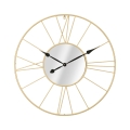 Horloge murale ronde en métal doré 80cm avec miroir Stick Promotion