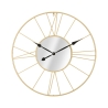 Horloge murale ronde en métal doré 80cm avec miroir Stick Promotion