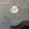 Horloge murale ronde en métal doré 80cm avec miroir Stick Vente