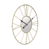 Horloge murale ronde en métal doré 80cm avec miroir Stick Offre