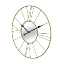 Horloge murale ronde en métal doré 80cm avec miroir Stick Remises